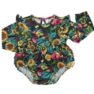 Pipsqueaks Emerald Sunflower Bubble Romper 6-12m
